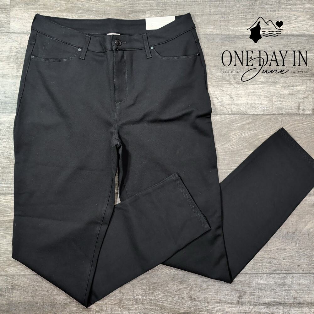Chico's Ponte 5 Pocket Slim Pants Black NWT $89.50 Size Chico's 1T (8T)